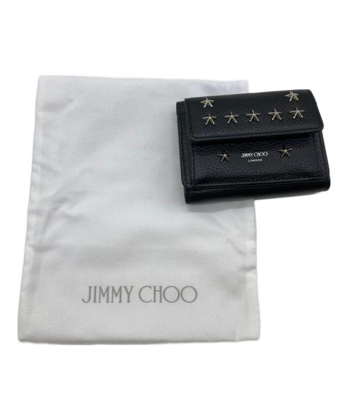 JIMMY CHOO（ジミーチュウ）JIMMY CHOO (ジミーチュウ) スタースタッズ 三つ折り財布 ブラックの古着・服飾アイテム