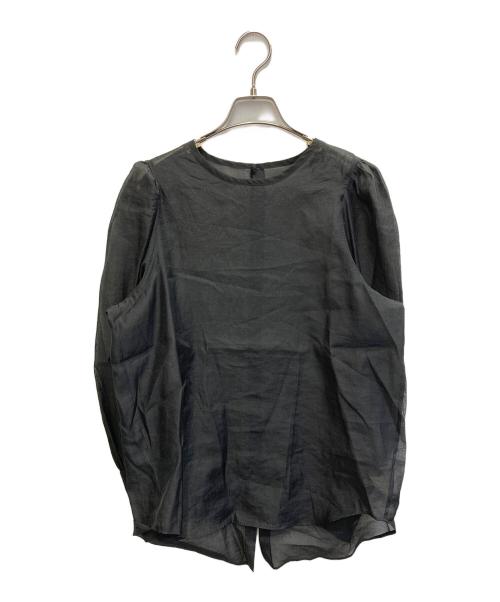 Whim Gazette（ウィムガゼット）Whim Gazette (ウィムガゼット) オーガンジーパフブラウス ブラック サイズ:FREEの古着・服飾アイテム