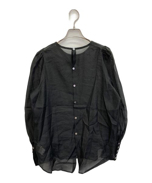Whim Gazette（ウィムガゼット）Whim Gazette (ウィムガゼット) オーガンジーパフブラウス ブラック サイズ:FREEの古着・服飾アイテム