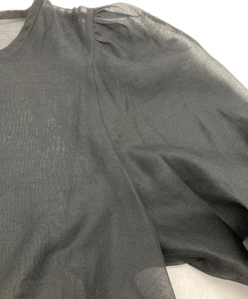 Whim Gazette（ウィムガゼット）Whim Gazette (ウィムガゼット) オーガンジーパフブラウス ブラック サイズ:FREEの古着・服飾アイテム