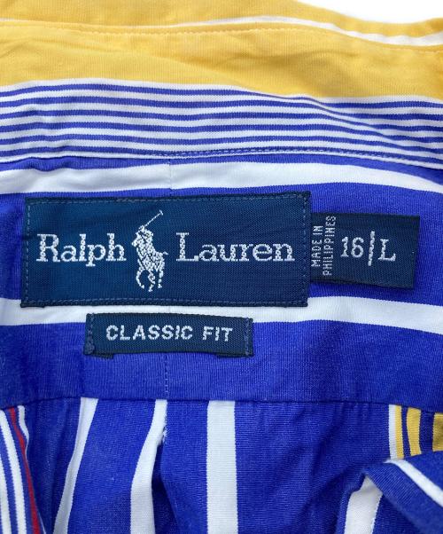 POLO RALPH LAUREN（ポロ・ラルフローレン）POLO RALPH LAUREN (ポロ・ラルフローレン) CLASSIC FIT ボタンダウンシャツ ブルー×イエロー サイズ:16-Ⅼの古着・服飾アイテム