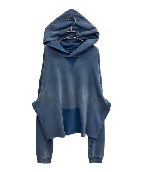 Maison Margiela（メゾンマルジェラ）Maison Margiela (メゾンマルジェラ) 23SS バックワッペンデストロイ加工プルオーバーパーカー ネイビー サイズ:Mの古着・服飾アイテム