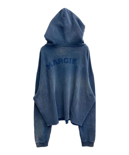 Maison Margiela（メゾンマルジェラ）Maison Margiela (メゾンマルジェラ) 23SS バックワッペンデストロイ加工プルオーバーパーカー ネイビー サイズ:Mの古着・服飾アイテム