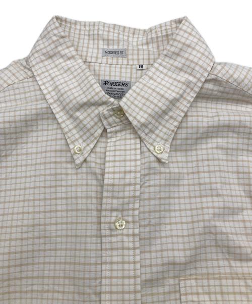 WORKERS（ワーカーズ）WORKERS (ワーカーズ) Modified 6 Button BD, Compact OX, Matilda Check SHIRT ベージュ サイズ:16の古着・服飾アイテム
