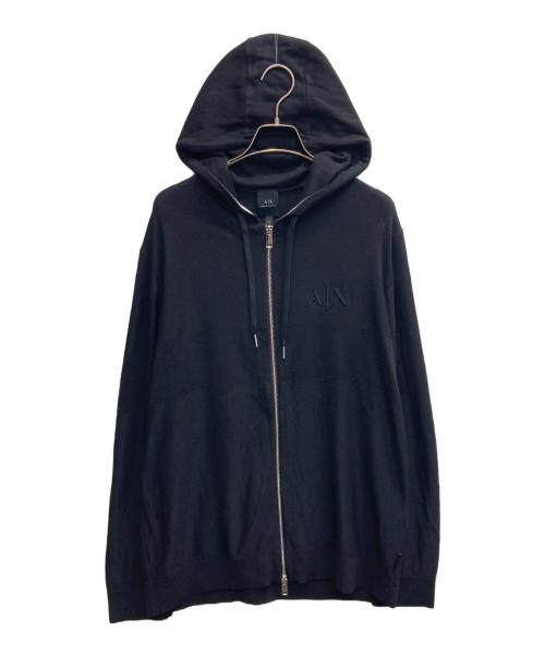 ARMANI EXCHANGE（アルマーニ エクスチェンジ）ARMANI EXCHANGE (アルマーニ エクスチェンジ) ジップパーカー ブラック サイズ:XLの古着・服飾アイテム