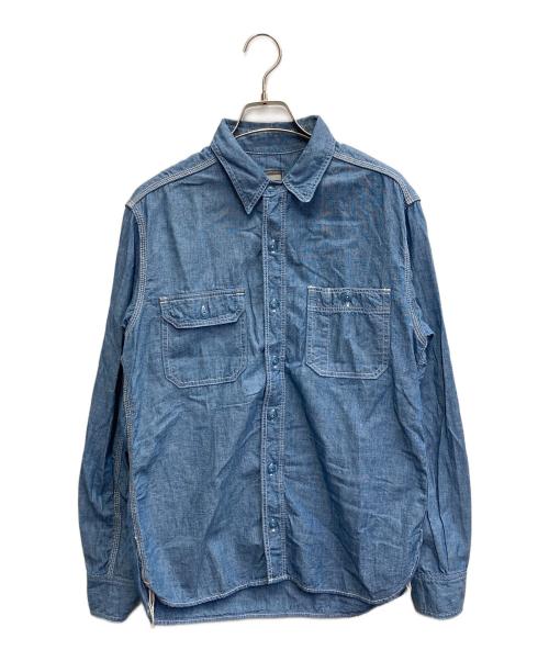 MOMOTARO JEANS（桃太郎ジーンズ）MOMOTARO JEANS (桃太郎ジーンズ) トリプルステッチデニムシャツ スカイブルー サイズ:40の古着・服飾アイテム