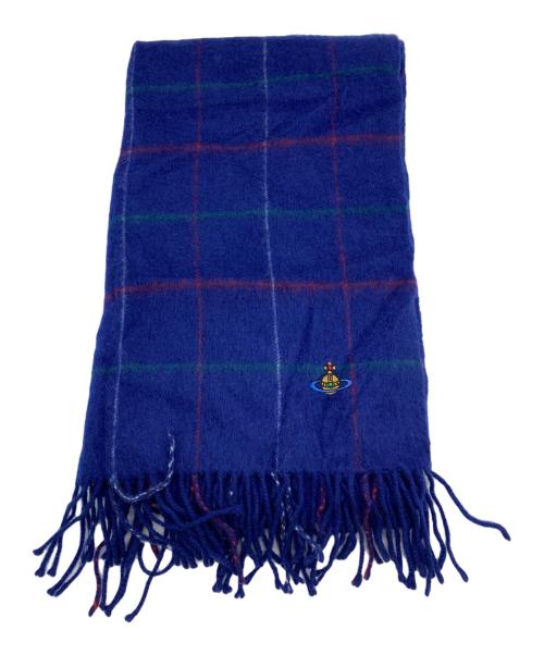 Vivienne Westwood（ヴィヴィアンウエストウッド）Vivienne Westwood (ヴィヴィアンウエストウッド) カシミヤマフラー ネイビーの古着・服飾アイテム