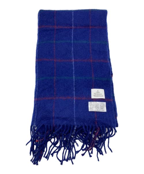 Vivienne Westwood（ヴィヴィアンウエストウッド）Vivienne Westwood (ヴィヴィアンウエストウッド) カシミヤマフラー ネイビーの古着・服飾アイテム