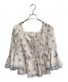 LAURA ASHLEY（ローラ アシュレイ）の古着「フリルスリーブブラウス」｜ピンク