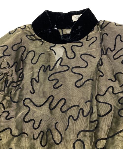 Chloe（クロエ）Chloe (クロエ) ヴィンテージ柄ワンピース カーキ サイズ:不明（記載無し）の古着・服飾アイテム