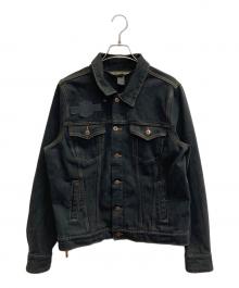 HARLEY-DAVIDSON（ハーレーダビッドソン）の古着「バッグ刺繍デニムジャケット」｜ブラック