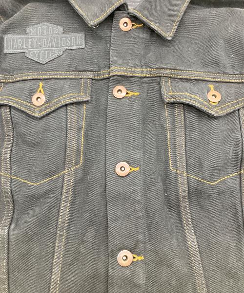HARLEY-DAVIDSON（ハーレーダビッドソン）HARLEY-DAVIDSON (ハーレーダビッドソン) バッグ刺繍デニムジャケット ブラック サイズ:Lの古着・服飾アイテム