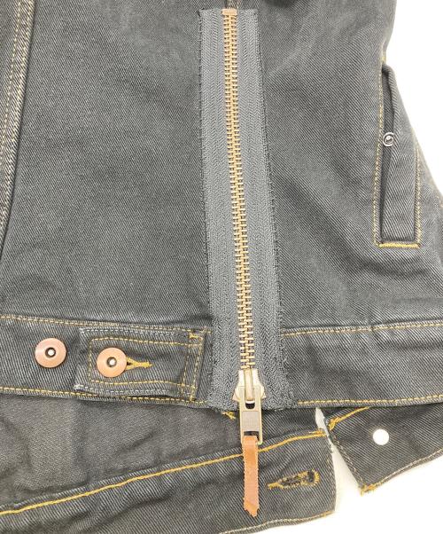HARLEY-DAVIDSON（ハーレーダビッドソン）HARLEY-DAVIDSON (ハーレーダビッドソン) バッグ刺繍デニムジャケット ブラック サイズ:Lの古着・服飾アイテム