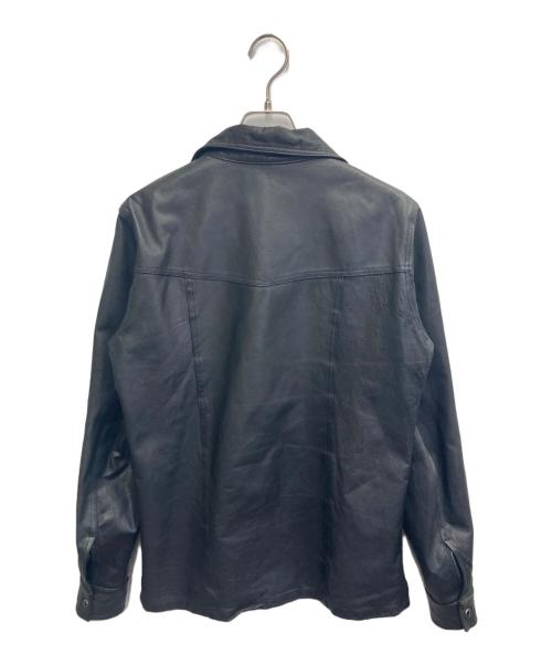 RUDE GALLERY BLACK REBEL（ルードギャラリー ブラックレーベル）RUDE GALLERY BLACK REBEL (ルードギャラリー ブラックレーベル) ホースハイドシャツ ブラック サイズ:Lの古着・服飾アイテム