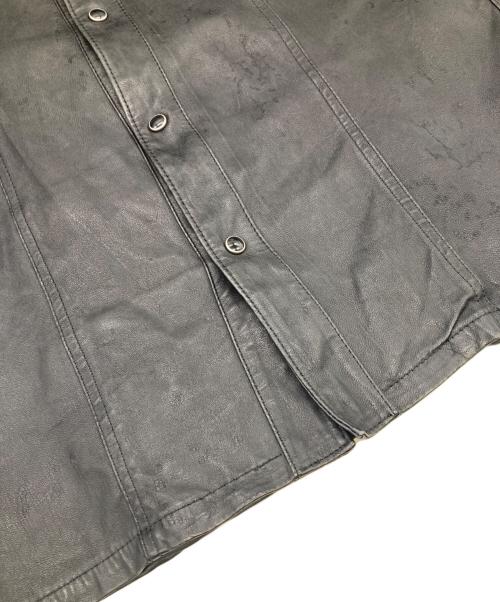 RUDE GALLERY BLACK REBEL（ルードギャラリー ブラックレーベル）RUDE GALLERY BLACK REBEL (ルードギャラリー ブラックレーベル) ホースハイドシャツ ブラック サイズ:Lの古着・服飾アイテム