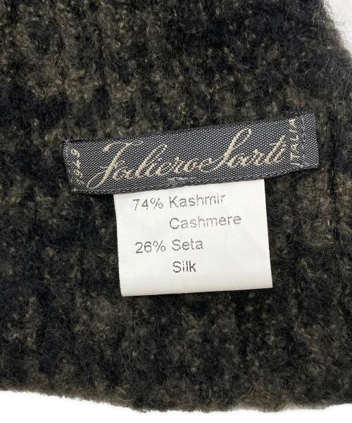 FALIERO SARTI（ファリエロサルティ）Faliero Sarti (ファリエロサルティ) カシミヤシルクマフラー グリーン×ブラックの古着・服飾アイテム