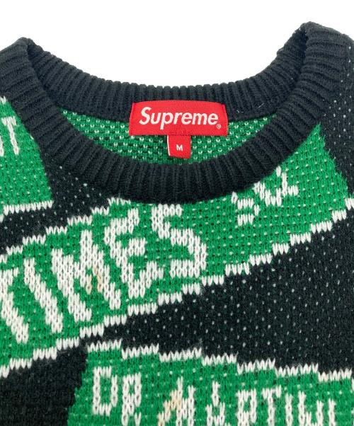 SUPREME（シュプリーム）Supreme (シュプリーム) Street Signs Sweater グリーン×ブラック サイズ:Mの古着・服飾アイテム