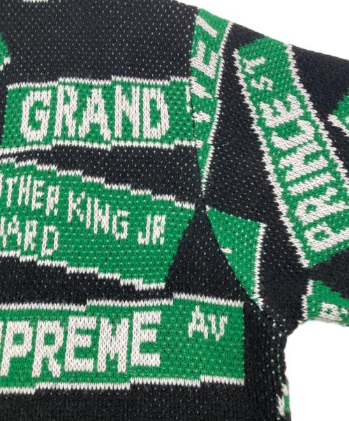 SUPREME（シュプリーム）Supreme (シュプリーム) Street Signs Sweater グリーン×ブラック サイズ:Mの古着・服飾アイテム