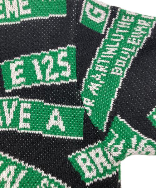 SUPREME（シュプリーム）Supreme (シュプリーム) Street Signs Sweater グリーン×ブラック サイズ:Mの古着・服飾アイテム