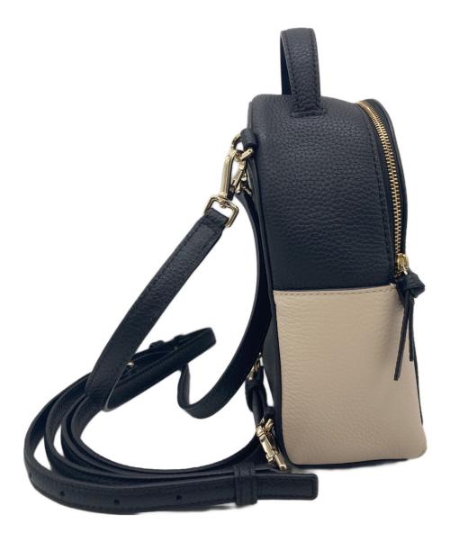 Kate Spade（ケイトスペード）Kate Spade (ケイトスペード) ミニレザーリュック ベージュ×ブラックの古着・服飾アイテム