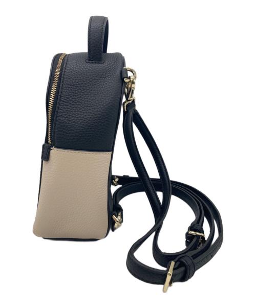 Kate Spade（ケイトスペード）Kate Spade (ケイトスペード) ミニレザーリュック ベージュ×ブラックの古着・服飾アイテム