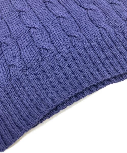 POLO RALPH LAUREN（ポロ・ラルフローレン）POLO RALPH LAUREN (ポロ・ラルフローレン) ケーブルニット コットン クルーネック セーター ネイビー サイズ:Mの古着・服飾アイテム