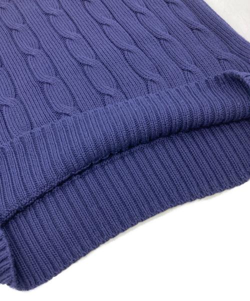 POLO RALPH LAUREN（ポロ・ラルフローレン）POLO RALPH LAUREN (ポロ・ラルフローレン) ケーブルニット コットン クルーネック セーター ネイビー サイズ:Mの古着・服飾アイテム