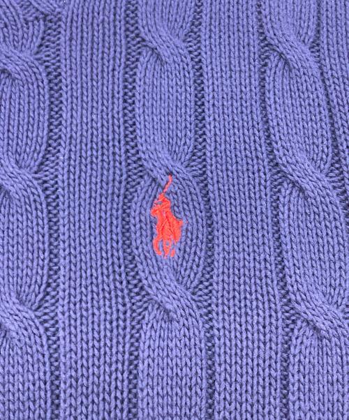 POLO RALPH LAUREN（ポロ・ラルフローレン）POLO RALPH LAUREN (ポロ・ラルフローレン) ケーブルニット コットン クルーネック セーター ネイビー サイズ:Mの古着・服飾アイテム