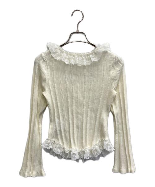 Snidel（スナイデル）Snidel (スナイデル) フリルニットプルオーバー ベージュ サイズ:Sの古着・服飾アイテム
