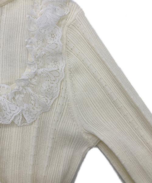 Snidel（スナイデル）Snidel (スナイデル) フリルニットプルオーバー ベージュ サイズ:Sの古着・服飾アイテム