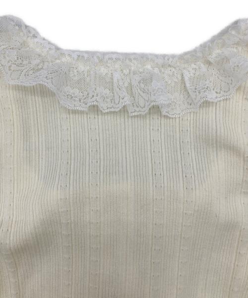 Snidel（スナイデル）Snidel (スナイデル) フリルニットプルオーバー ベージュ サイズ:Sの古着・服飾アイテム