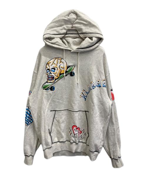 X-LARGE（エクストララージ）X-LARGE (エクストララージ) GOOD TIME HOODED SWEATSHIRT グレー サイズ:Lの古着・服飾アイテム