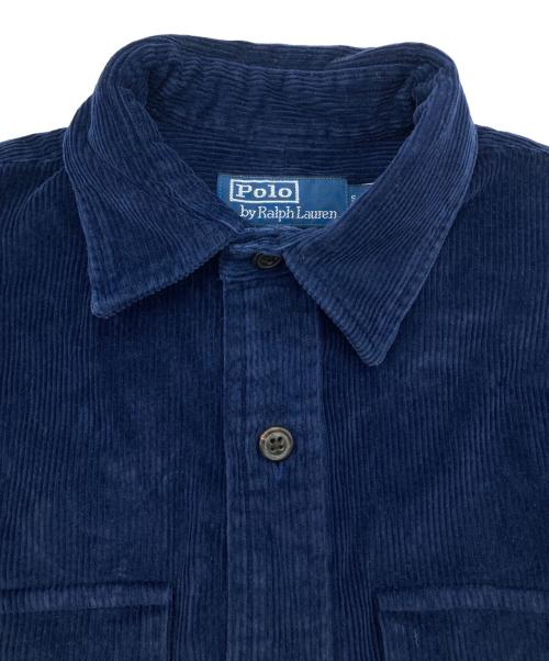 POLO RALPH LAUREN（ポロ・ラルフローレン）POLO RALPH LAUREN (ポロ・ラルフローレン) エルボーパッチコーデュロイシャツ ネイビー サイズ:Sの古着・服飾アイテム