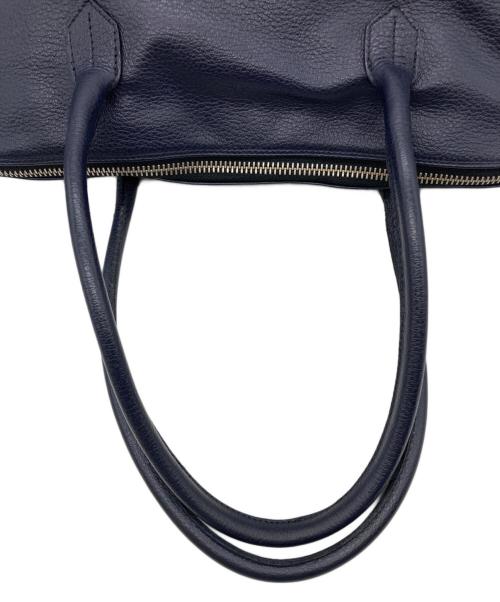 MASTRO PIERINI（マストロ・ピエリーニ）MASTRO PIERINI (マストロ・ピエリーニ) 特殊コードバンフルオープンハンドバッグ前金/LEATHER FULL OPEN HAND BAG ネイビーの古着・服飾アイテム