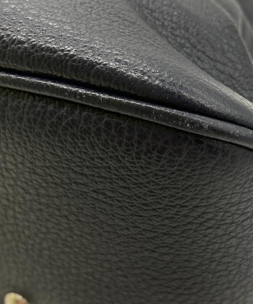MASTRO PIERINI（マストロ・ピエリーニ）MASTRO PIERINI (マストロ・ピエリーニ) 特殊コードバンフルオープンハンドバッグ前金/LEATHER FULL OPEN HAND BAG ネイビーの古着・服飾アイテム
