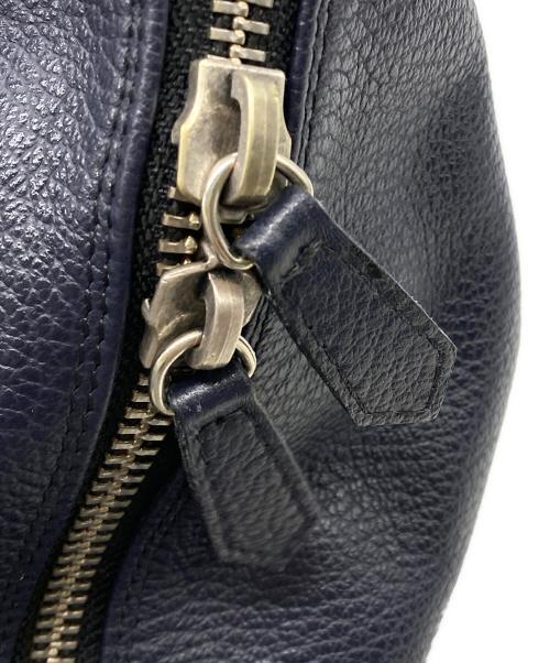MASTRO PIERINI（マストロ・ピエリーニ）MASTRO PIERINI (マストロ・ピエリーニ) 特殊コードバンフルオープンハンドバッグ前金/LEATHER FULL OPEN HAND BAG ネイビーの古着・服飾アイテム
