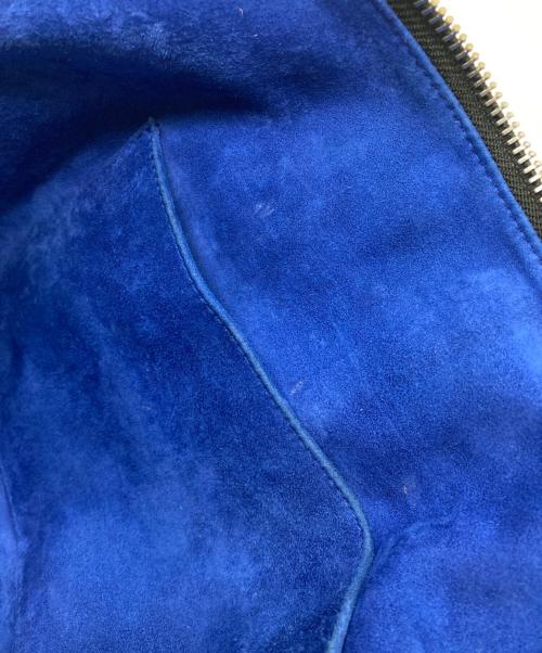MASTRO PIERINI（マストロ・ピエリーニ）MASTRO PIERINI (マストロ・ピエリーニ) 特殊コードバンフルオープンハンドバッグ前金/LEATHER FULL OPEN HAND BAG ネイビーの古着・服飾アイテム