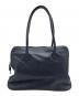 MASTRO PIERINI（マストロ・ピエリーニ）の古着「特殊コードバンフルオープンハンドバッグ前金/LEATHER FULL OPEN HAND BAG」｜ネイビー