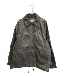beautiful people（ビューティフルピープル）の古着「lamb leather coach jacket」｜グレー
