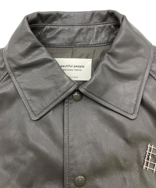 beautiful people（ビューティフルピープル）beautiful people (ビューティフルピープル) lamb leather coach jacket グレー サイズ:38の古着・服飾アイテム
