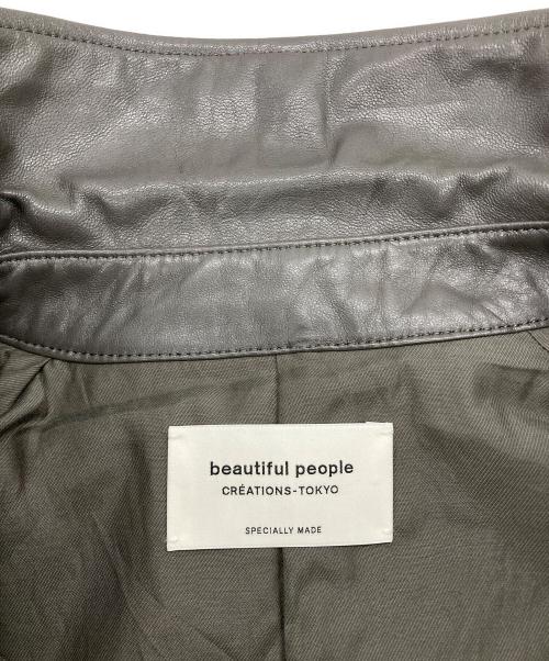 beautiful people（ビューティフルピープル）beautiful people (ビューティフルピープル) lamb leather coach jacket グレー サイズ:38の古着・服飾アイテム