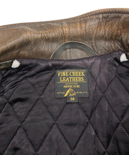 FINE CREEK（ファインクリーク）FINE CREEK (ファインクリーク) レオンカスタム レザージャケット ブラウン サイズ:38の古着・服飾アイテム