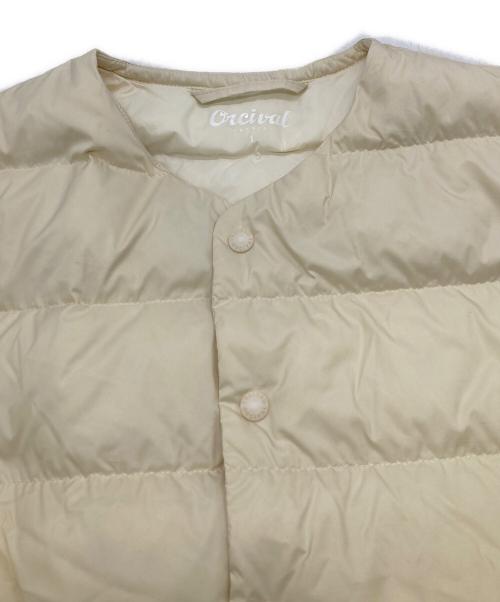 ORCIVAL（オーシバル）ORCIVAL (オーシバル) インナーダウン カラーレス ショートブルゾン ベージュ サイズ:1の古着・服飾アイテム