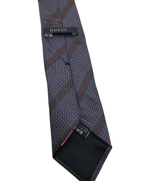 GUCCI（グッチ）GUCCI (グッチ) シルクネクタイ グリーン×グレー サイズ:不明（記載無し）の古着・服飾アイテム