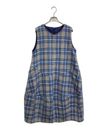 Cotton House Aya（コットンハウス アヤ）の古着「ウールノースリーブワンピース」｜ブルー
