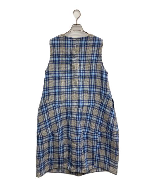 Cotton House Aya（コットンハウス アヤ）Cotton House Aya (コットンハウス アヤ) ウールノースリーブワンピース ブルー サイズ:Mの古着・服飾アイテム