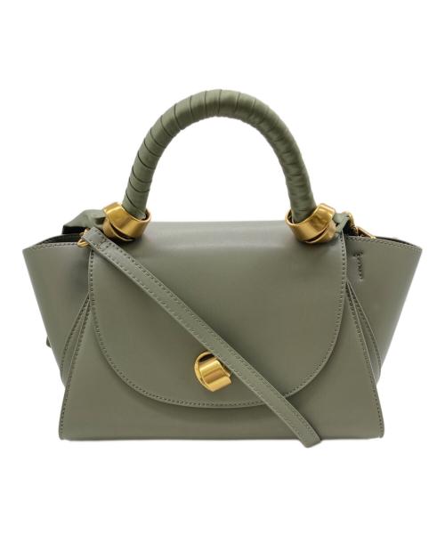CHARLES & KEITH（チャールズアンドキース）CHARLES & KEITH (チャールズアンドキース) サテンプリーツドスカーフ トラペーズバッグ グリーンの古着・服飾アイテム