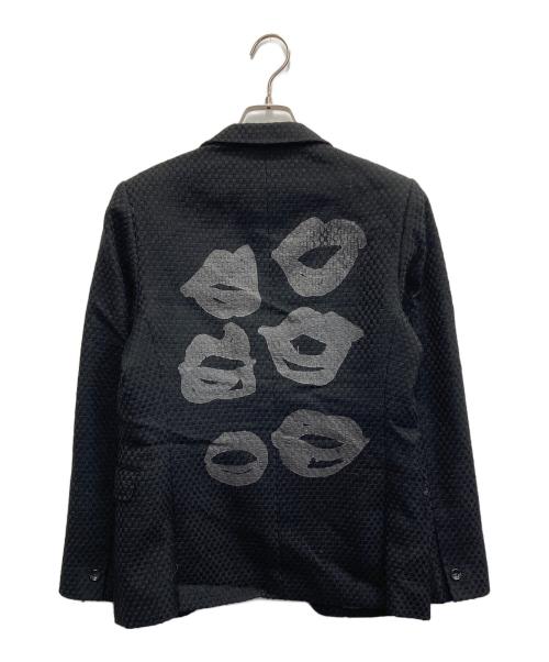 COMME des GARCONS（コムデギャルソン）COMME des GARCONS (コムデギャルソン) AD2000 20AW LIP-PRINT UNDERARM-HOLE TAILORED JACKET　ハード&フォースフル ブラック サイズ:Sの古着・服飾アイテム