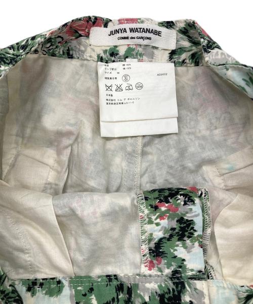 JUNYA WATANABE COMME des GARCONS（(ジュンヤワタナベ コムデギャルソン）JUNYA WATANABE COMME des GARCONS ((ジュンヤワタナベ コムデギャルソン)  AD2002　03SS　パラシュート期総柄サルエルパンツ グリーン×ホワイト サイズ:Mの古着・服飾アイテム