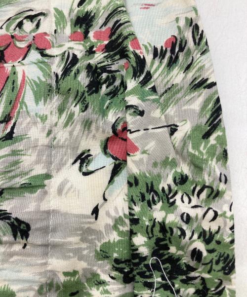 JUNYA WATANABE COMME des GARCONS（(ジュンヤワタナベ コムデギャルソン）JUNYA WATANABE COMME des GARCONS ((ジュンヤワタナベ コムデギャルソン)  AD2002　03SS　パラシュート期総柄サルエルパンツ グリーン×ホワイト サイズ:Mの古着・服飾アイテム
